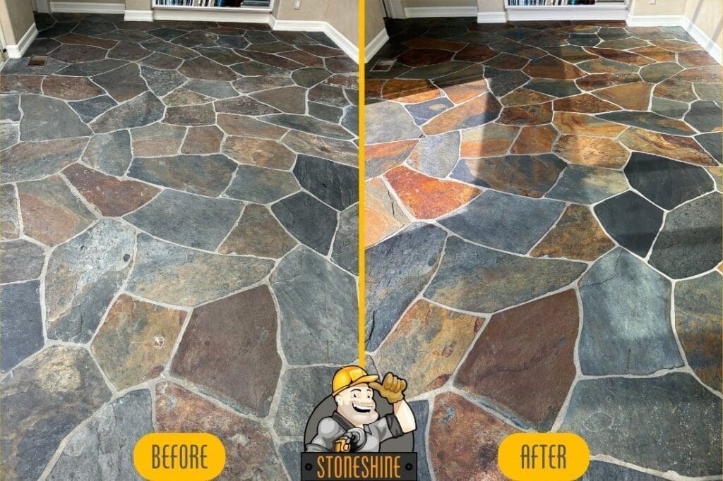 Limestone & Slate Floor Restoration in Laguna Beach | StoneShine Floor Care